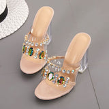 Rhinestone embellished serene heel sandals