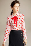 Hearted silk summer blouse