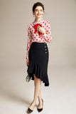 Hearted silk summer blouse