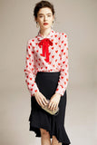 Hearted silk summer blouse