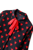 Hearted silk summer blouse in black