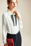 Sophisticated lapel silk blouse