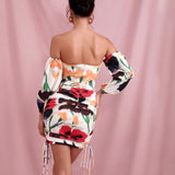 FELIZIA Off-shoulder Floral Print Mini Dress