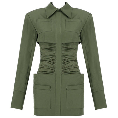 JUSTINE army green party dress