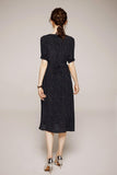 NORITA V-Neck silk midi dress in colors