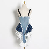 Spaghetti strap denim tunic