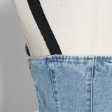Spaghetti strap denim tunic