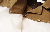 Patchwork buttoned lapel jacket