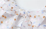 Off-shoulder lantern-sleeve crop top