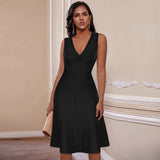 MANDY V-Neck skater midi dress