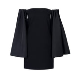 NANA off-shoulder flare sleeve mini summer dress