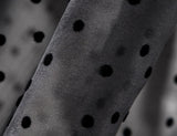 Off-shoulder polka dot mesh shirt