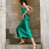 RINNA satin holiday maxi dress