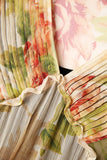Pastel floral silk midi dress