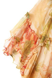 Pastel floral silk midi dress