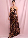 SANTORINI cut out leopard gown