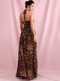 SANTORINI cut out leopard gown