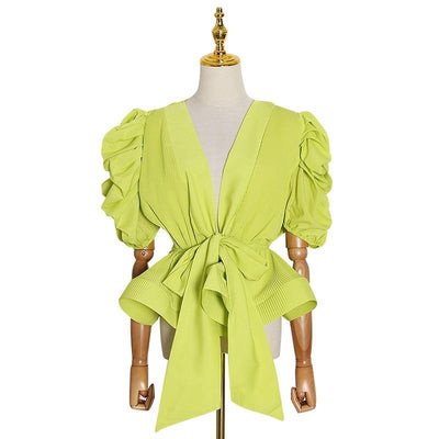 Pleated peplum tunic in colors