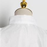 White Turtleneck Lantern Blouse
