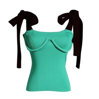 Knit top with straps
