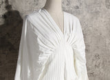 V-Neck pleated dress in colors