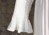 V-Neck pleated dress in colors