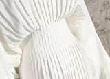 V-Neck pleated dress in colors