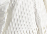 V-Neck pleated dress in colors