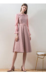 RONINA plaid midi dress in pink