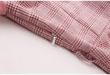 RONINA plaid midi dress in pink