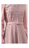 RONINA plaid midi dress in pink