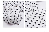 LISA Puff Belted V-Neck Polka Dot Dress