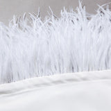 LAILA Open-shoulder Feathered Hem Midi Dress