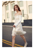 GILLIAN Open Sleeve Tasseled Dress