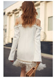 GILLIAN Open Sleeve Tasseled Dress