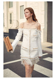GILLIAN Open Sleeve Tasseled Dress