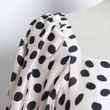 SADIE Polka dot Square Collar bow midi dress