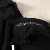 Sweetheart lantern-sleeve peplum top