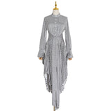 CASSIE Lantern-Sleeve Asymmetrical midi dress