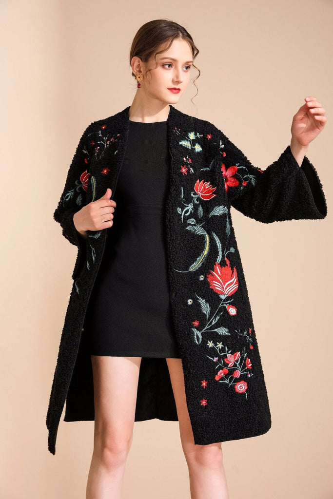 Floriated Embroidery Luxurious Cardigan