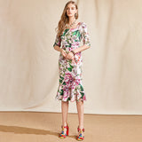 CARNATION Ruffled Bodycon Mermaid Dress