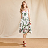 COLLINS Ruffles Big swing Cake Midi Dresses