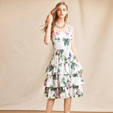 COLLINS Ruffles Big swing Cake Midi Dresses