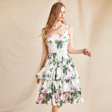 COLLINS Ruffles Big swing Cake Midi Dresses