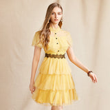 FELICITY Lace Ruffles Dot Mini Cake Dress