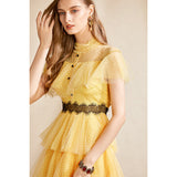 FELICITY Lace Ruffles Dot Mini Cake Dress