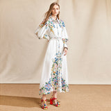 SANDRA Button-down Holiday Maxi Dress