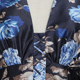 NANCY V-neck Floral Puff Mini Dress