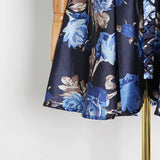 NANCY V-neck Floral Puff Mini Dress
