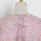 Bowknot Back Ruffled Puff Blouse
